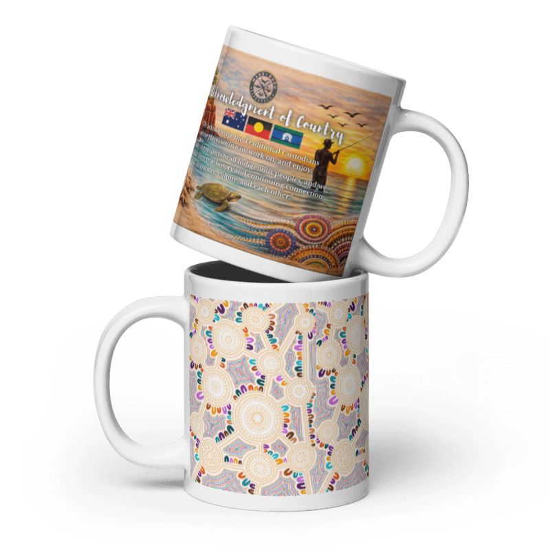 Acknowledgement of Country - White Glossy Coffee Mug (Left-handed)