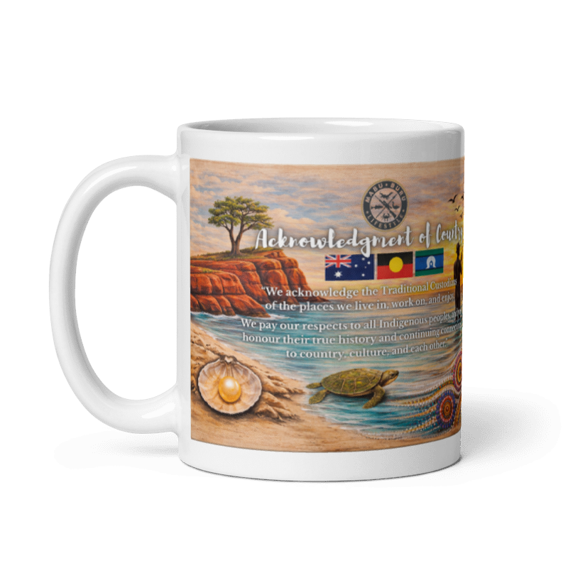 Acknowledgement of Country - White Glossy Coffee Mug (Right-handed)