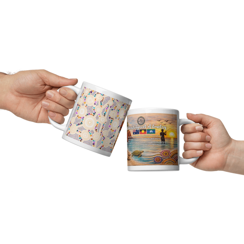 Acknowledgement of Country - White Glossy Coffee Mug (Left-handed)